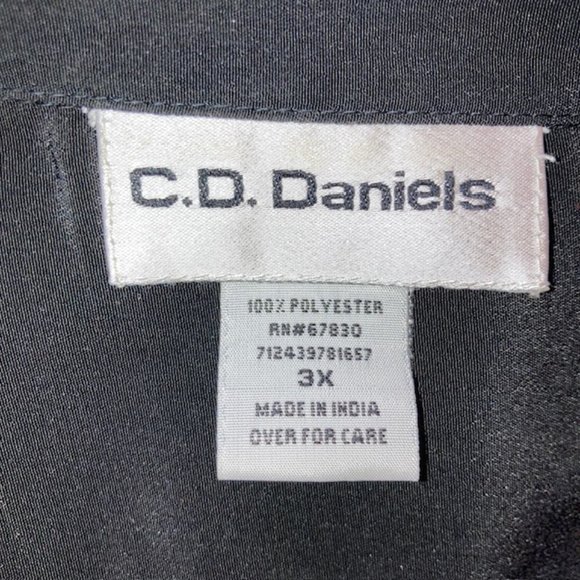 C. D. DANIELS BLACK LONG-SLEEVED BUTTON DOWN 2 POCKET SHIRT PLUS 3X - Picture 4 of 6